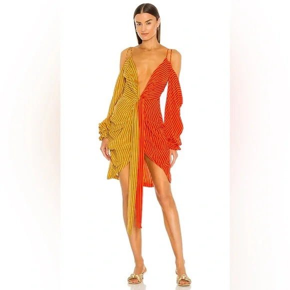 AMUR | Dresses | New Amur Frida Striped Off Shoulder Deep V Sheath Draped  Short Dress Size 4